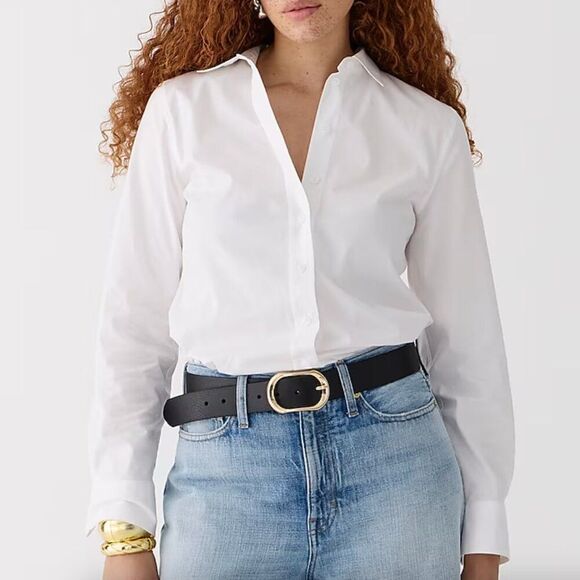 J. Crew BY647 White Wren Slim Shirt In Stretch Cotton Poplin NWT size 2 - Picture 1 of 13